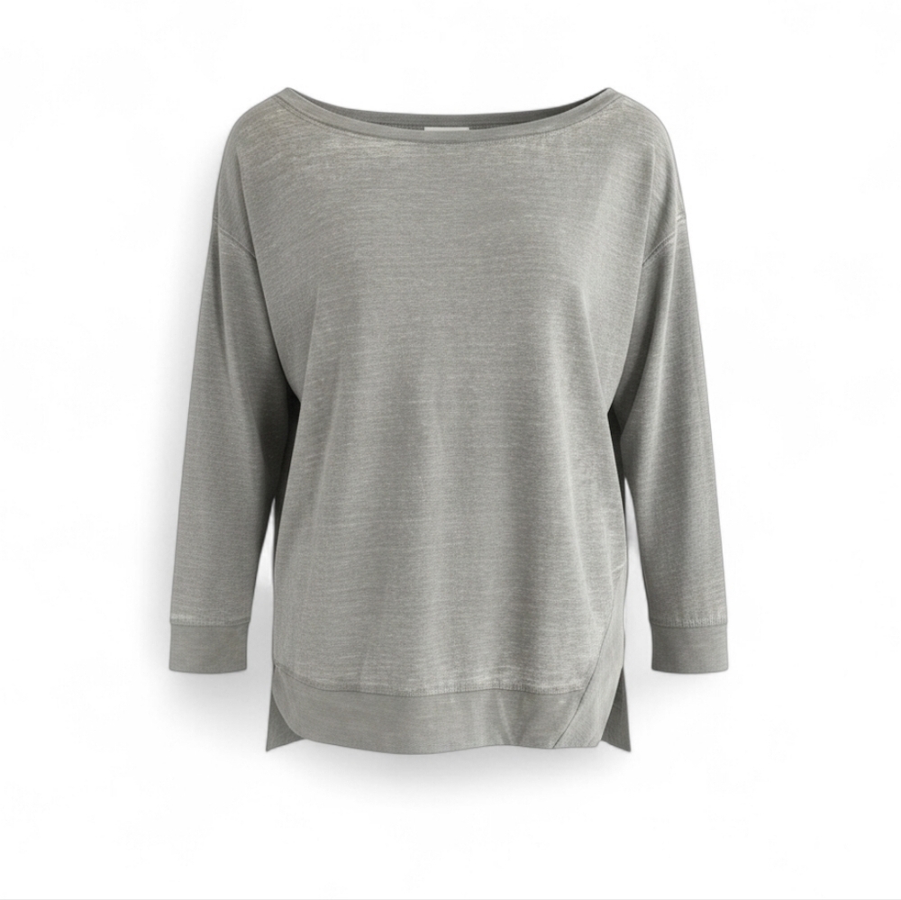 Treasure & Bond Green Dune Boatneck Split Hem Tunic Top Large NWT